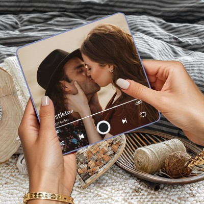 Álbum de fotos y música de Spotify personalizado, imán para nevera, regalo de aniversario para parejas, regalos de Navidad.