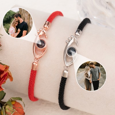 Pulsera con Proyección de Foto Conmemorativa Personalizada, Regalo para Parejas en Aniversarios de Boda o Cumpleaños