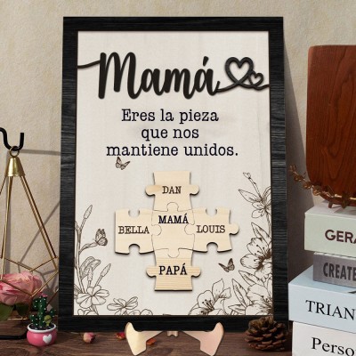 Letrero de madera personalizado para mamá con nombres de niños, regalo para mamá primeriza, regalo de recuerdo para mamá, abuela, ideas de regalo para el Día de la Madre.