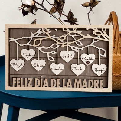 Placa familiar personalizada con nombre del árbol de la vida, regalo único para mamá y abuela, las mejores ideas de regalos para el día de la madre