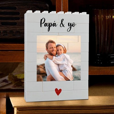 Bloque de construcción de fotos personalizado para papá, regalo para papá nuevo, ideas de regalo para el Día del Padre.