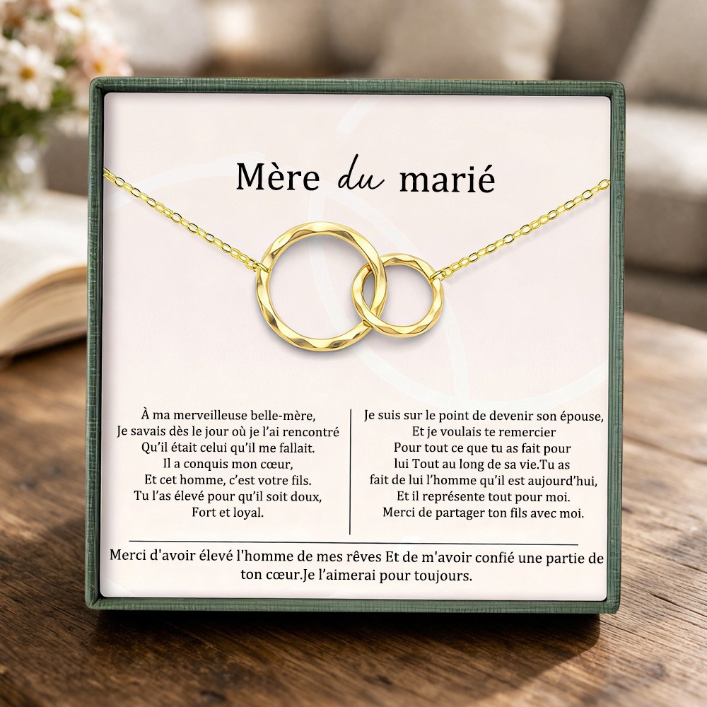 Collier pour la mère du marié – Cadeau de la mariée, « Merci d'avoir élevé l'homme de mes rêves » avec coffret cadeau