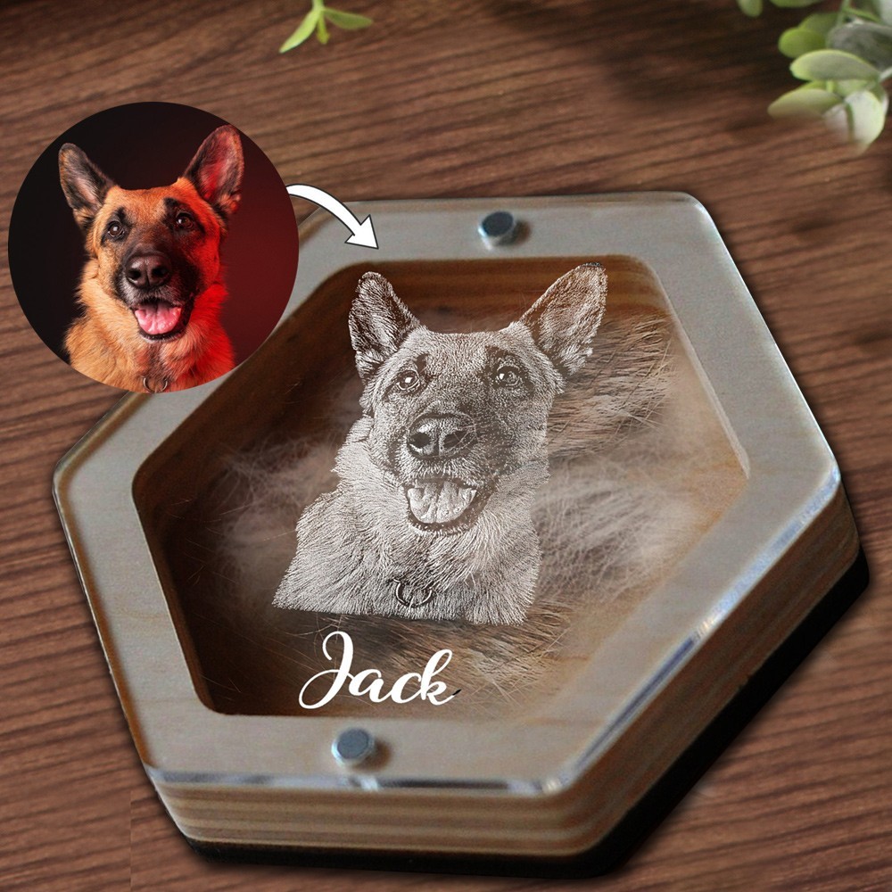 Boîte-Souvenir à Poils d'Animal Personnalisée Boîte Commémorative en Fourrure d'Animal Cadeau de Condoléances Idées Cadeau de Noël