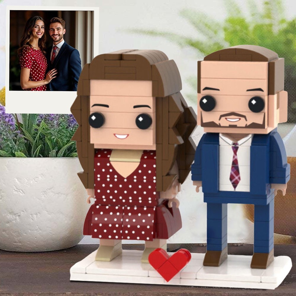 Figurines Personnalisées en Brique Représentant un Couple en Pied Cadeaux Personnalisés pour les Couples Cadeau d'Anniversaire Unique pour Votre Femme