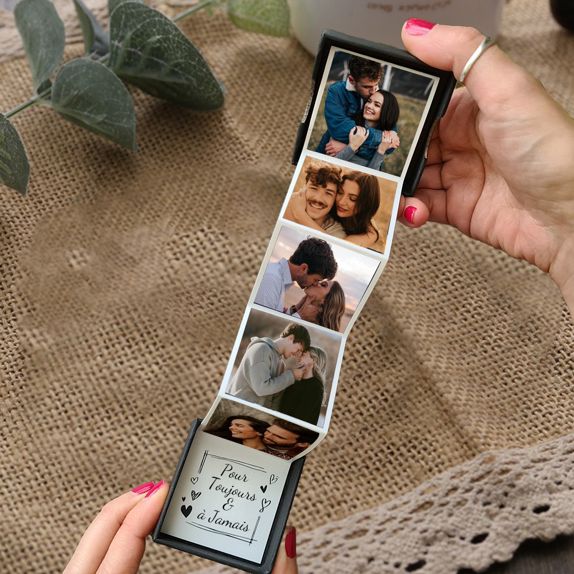 Boîte Souvenir Mémoire de Couple à Tiroir Personnalisée Cadeaux d'Anniversaire pour Femme Cadeaux Saint-Valentin pour Elle