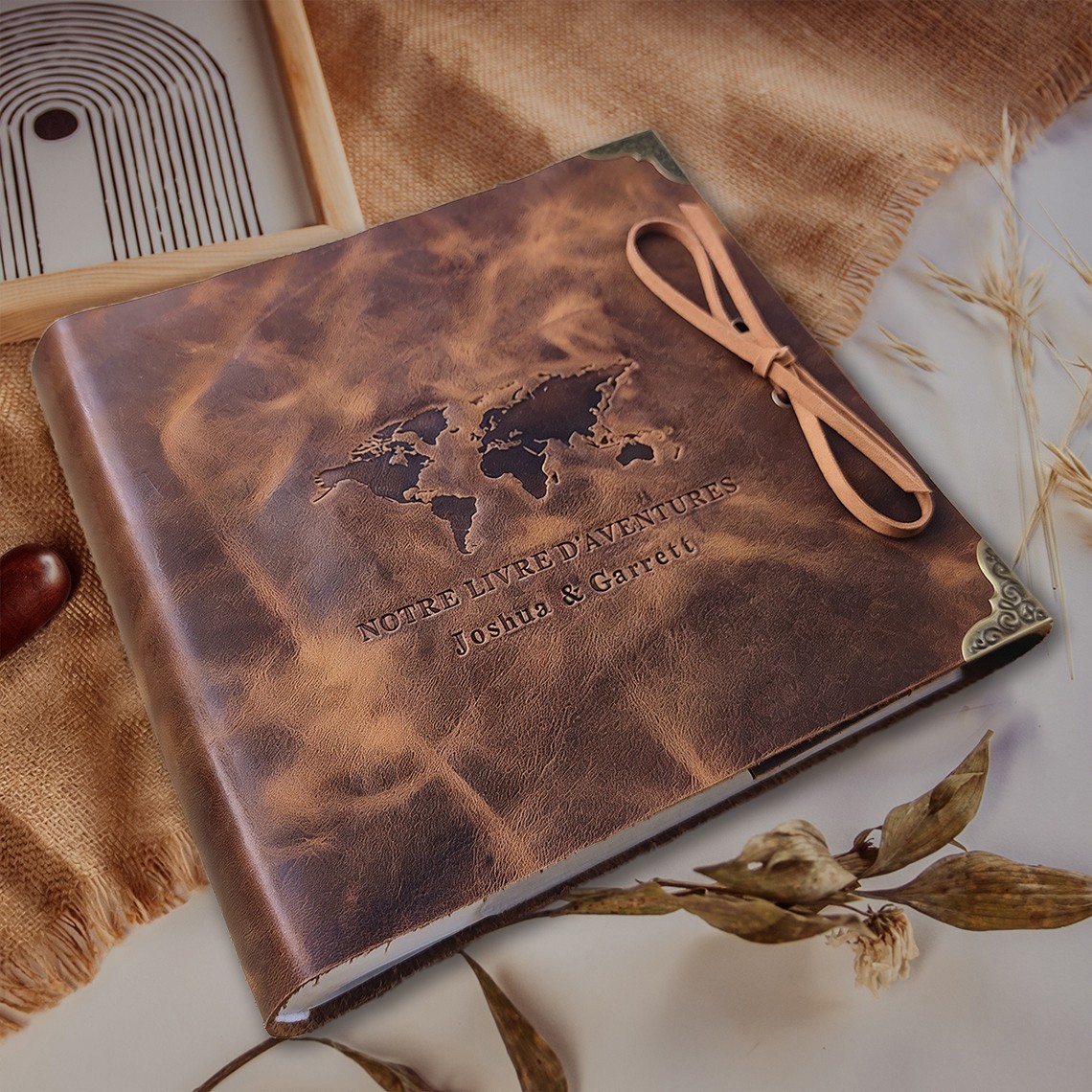 Album Photo Personnalisé en Cuir « Notre Livre d'Aventures » Cadeaux Uniques pour la Saint-Valentin Cadeaux d'Anniversaire pour Votre Femme