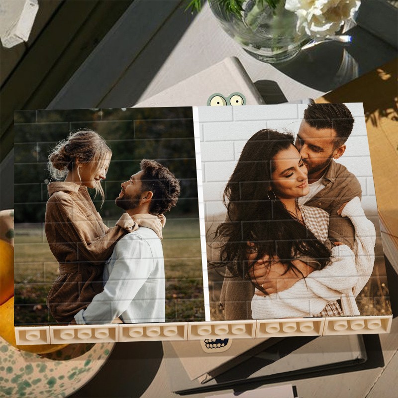 Puzzle de Construction Photo en Briques Personnalisé Cadeau d'Amour pour Âme Sœur Cadeau d'Anniversaire pour Elle Cadeau de Saint-Valentin pour Couples