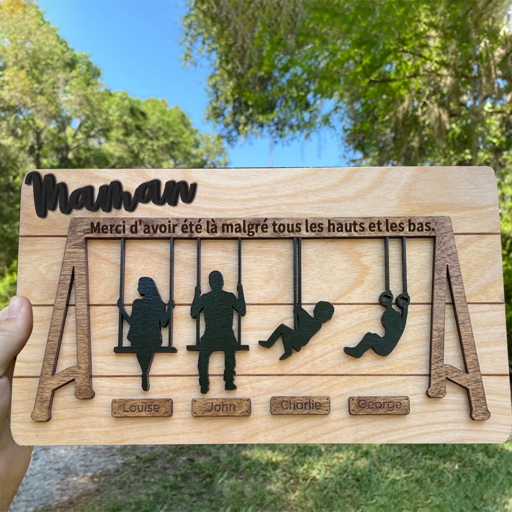 Panneau de balançoire personnalisé, panneau de maman en bois pour cadeaux de fête des mères