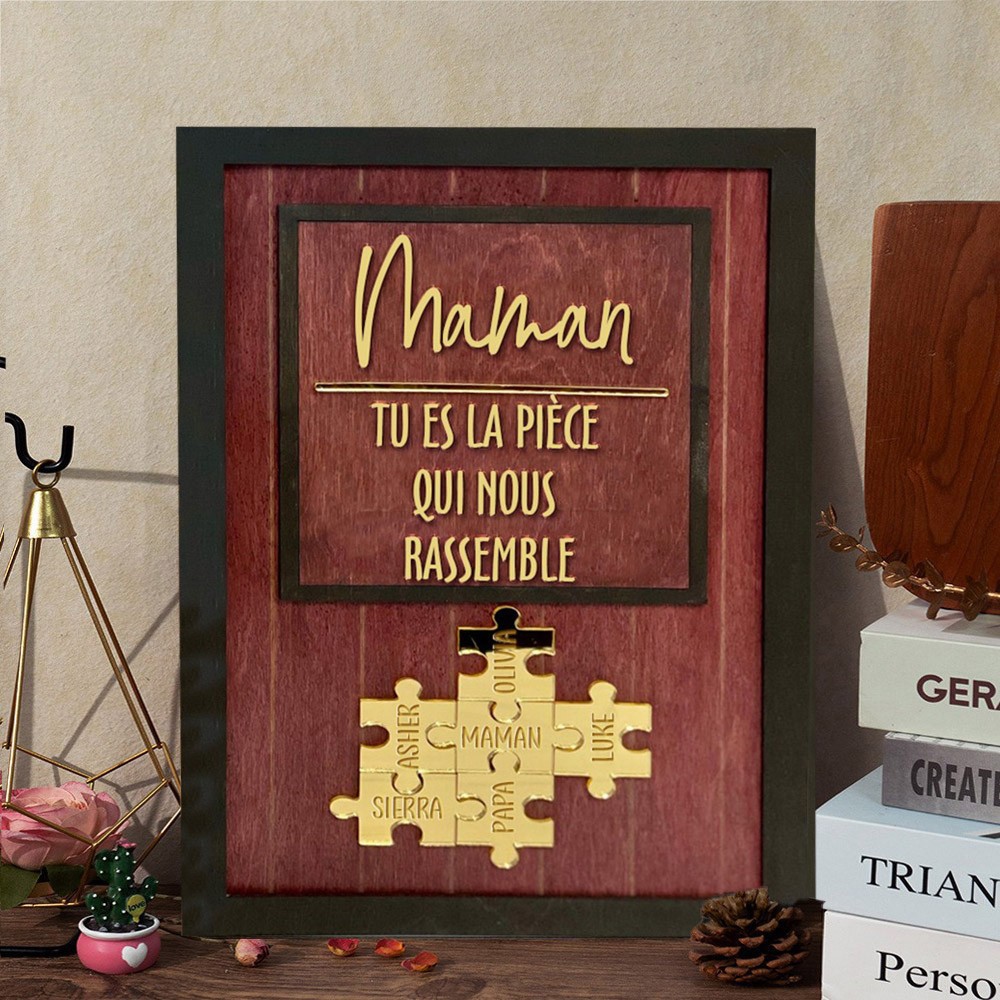 Panneau personnalisé Mama avec noms d'enfants, cadeau pour maman, cadeau de fête des mères