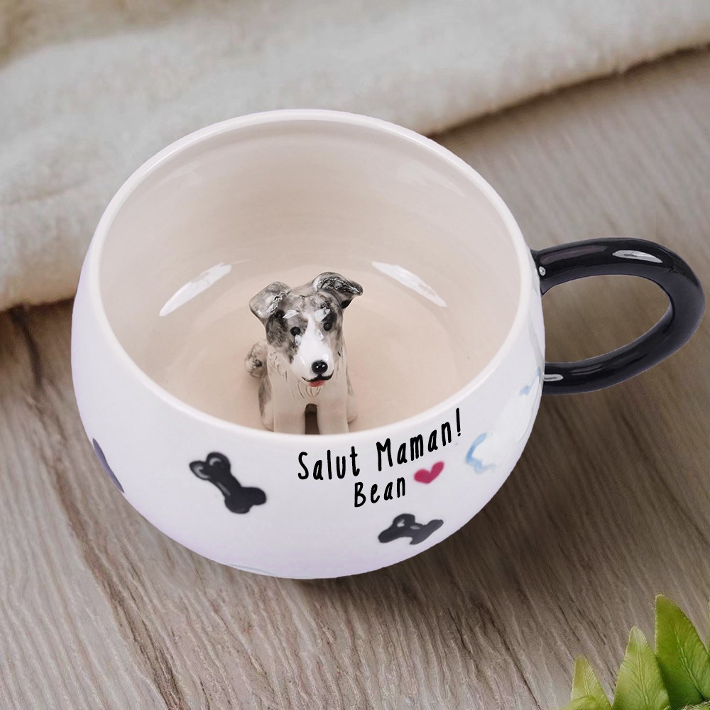 Tasse personnalisé avec figurine d'animal de compagnie Cadeaux pour les propriétaires de chiens Cadeaux pour les amoureux des animaux