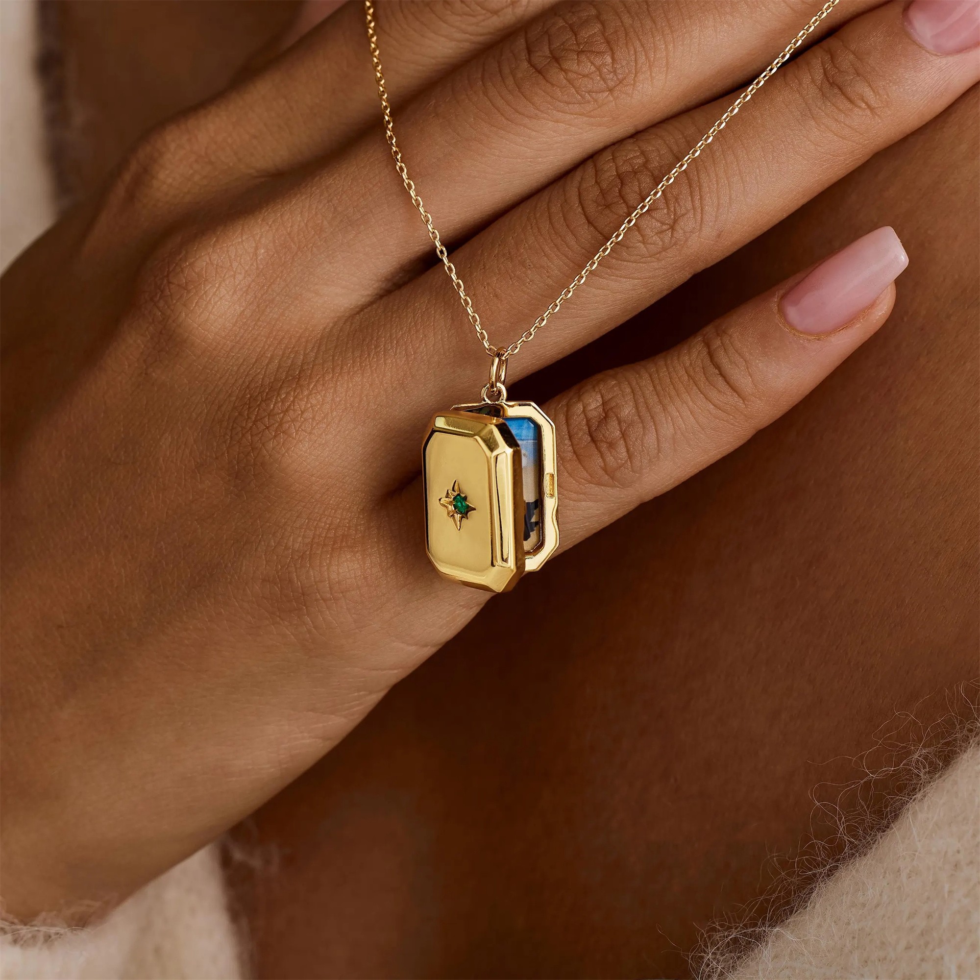 Collier médaillon photo personnalisé avec pierre de naissance, cadeau d'anniversaire pour elle, cadeau commémoratif