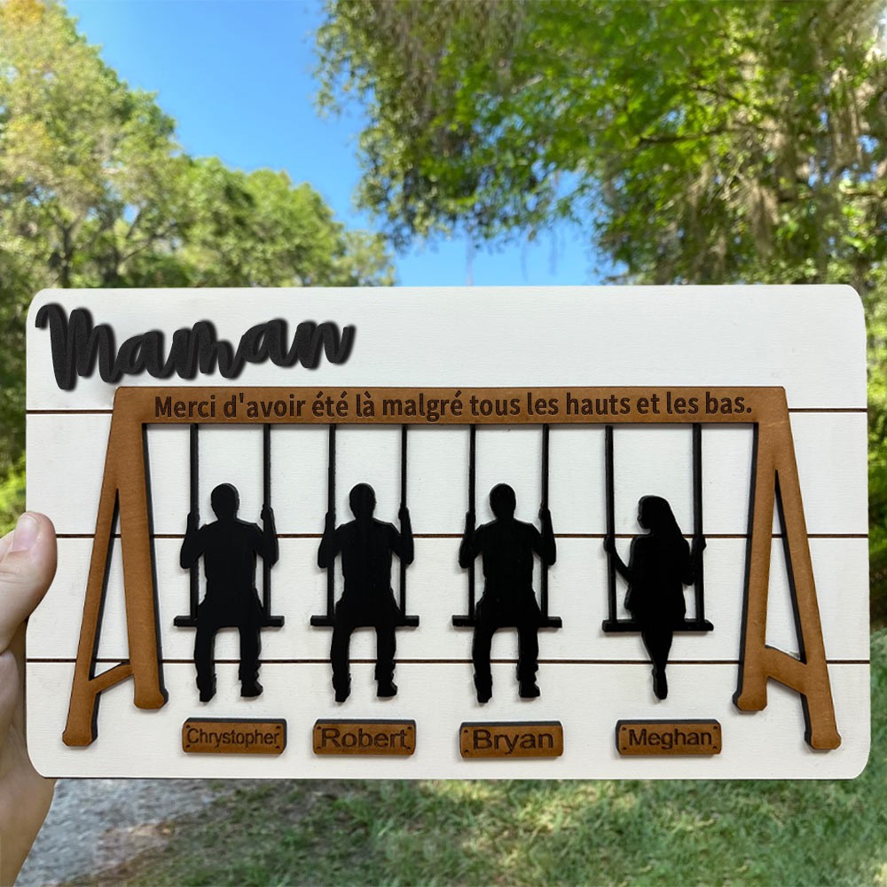Panneau de balançoire personnalisé, panneau de maman en bois pour cadeaux de fête des mères