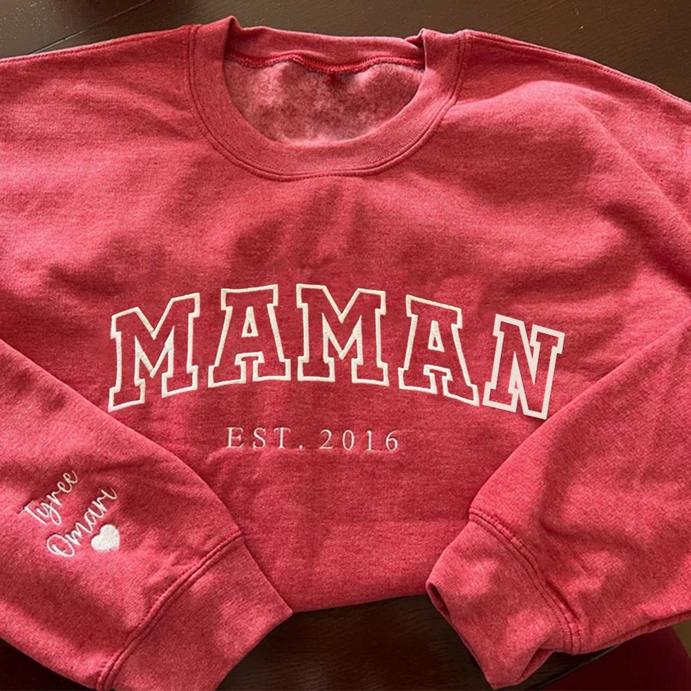 Sweat à capuche brodé personnalisé pour maman Cadeau unique pour maman Grand-mère Idées cadeaux pour la fête des mères