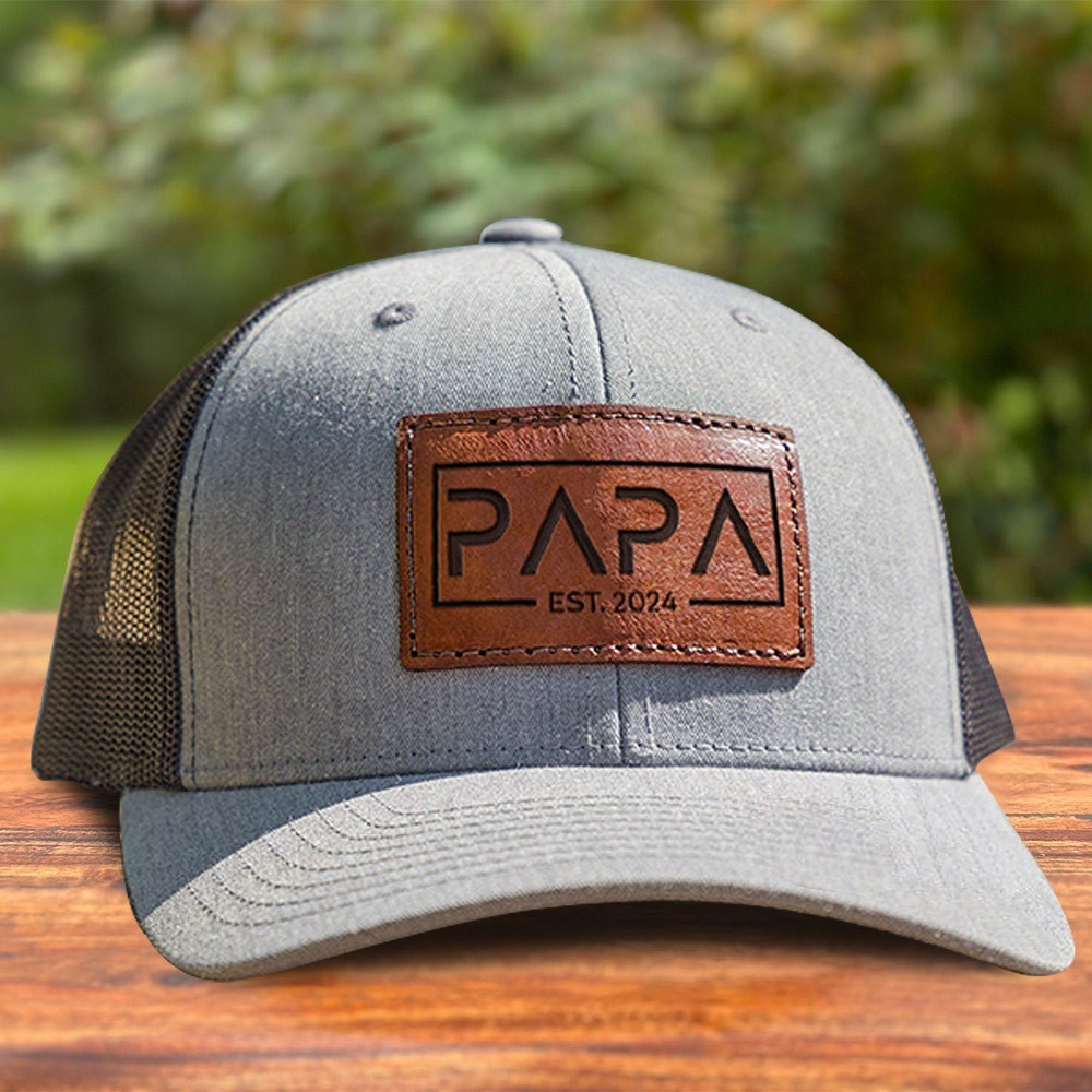 Chapeau Patch en cuir Papa personnalisé avec cadeau de Date pour Papa nouveau cadeau Papa