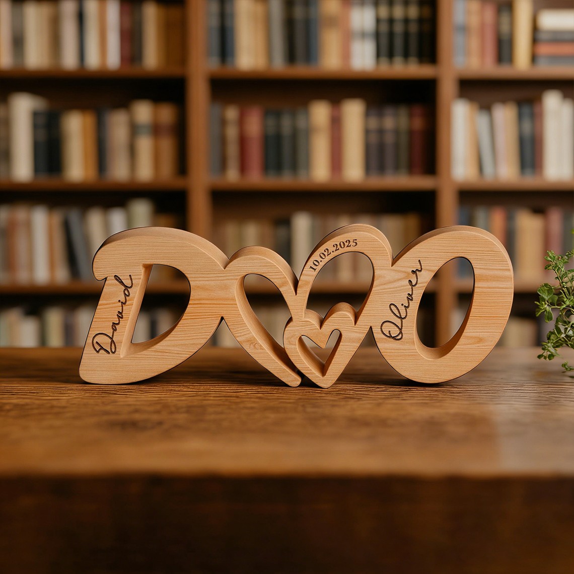 Enseigne Cœur en Bois à Initiales Personnalisé Cadeau Sur Mesure pour Couples Cadeau d'Anniversaire Cadeaux de Saint-Valentin