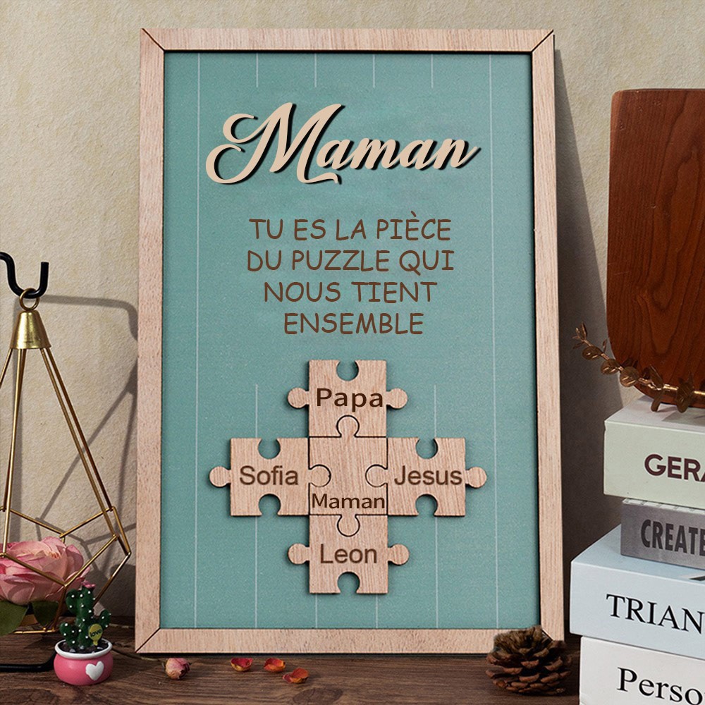 Pièce de puzzle personnalisée pour maman qui nous tient ensemble, cadeaux pour la fête des mères