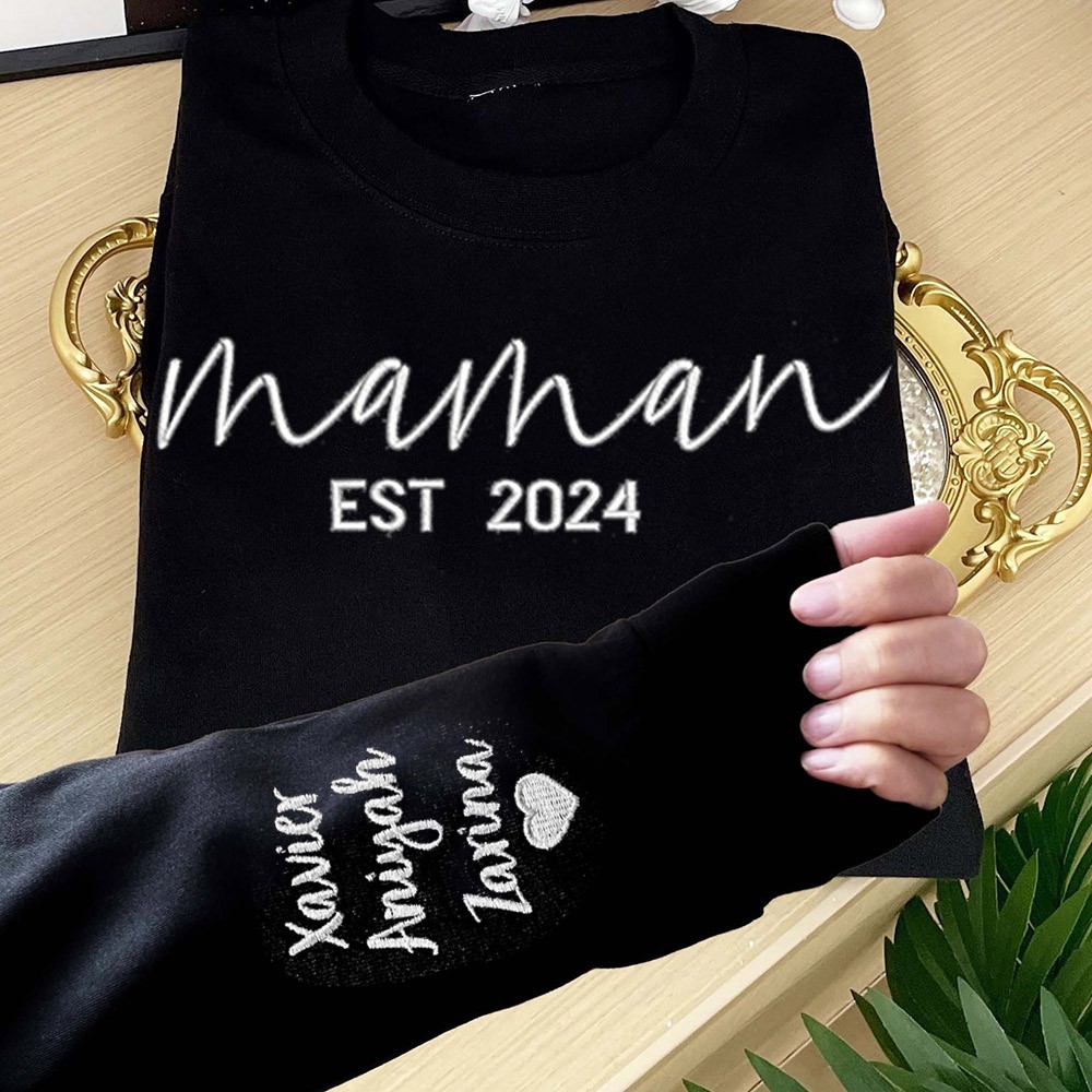 Sweat à capuche brodé personnalisé pour maman, cadeau souvenir pour maman, grand-mère, idées cadeaux pour la fête des mères