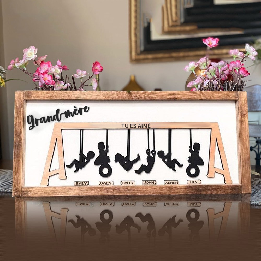 Cadeaux personnalisés de signe d’ensemble de balançoire pour des idées de cadeaux de fête des mères de grand-mère maman