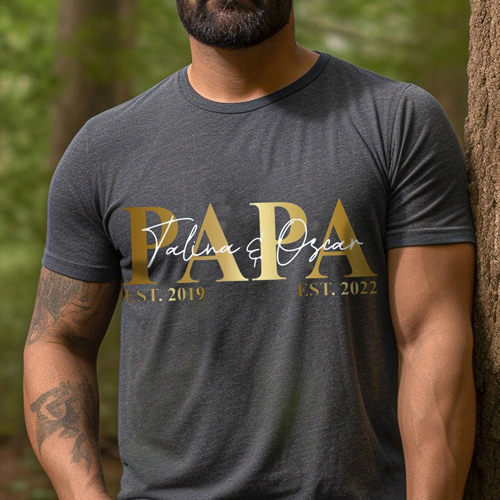 T-shirt brodé personnalisé pour papa, cadeau familial, cadeaux pour la fête des pères