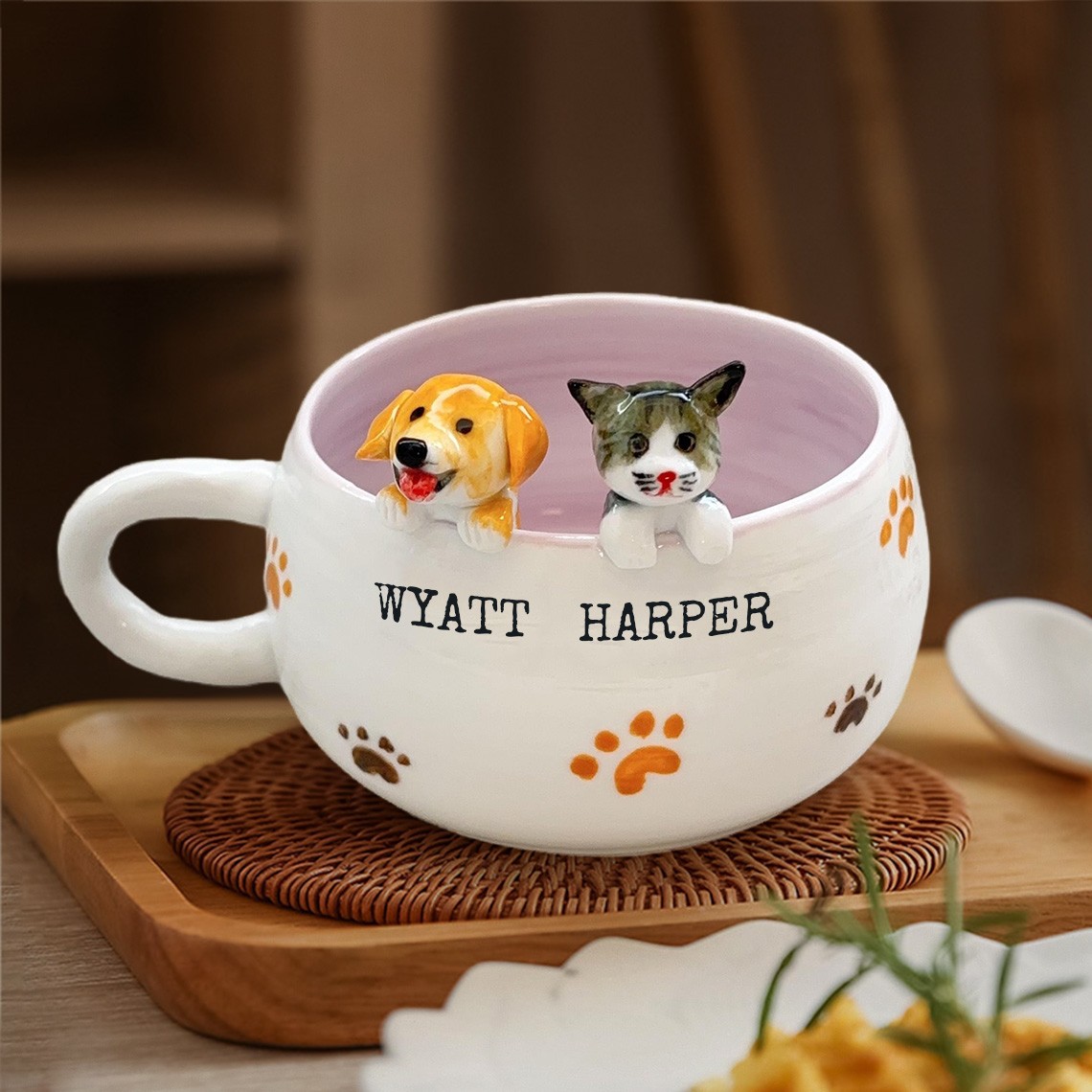 Tasse personnalisé avec figurine d'animal de compagnie Cadeaux pour les propriétaires de chiens Cadeaux pour les amoureux des animaux