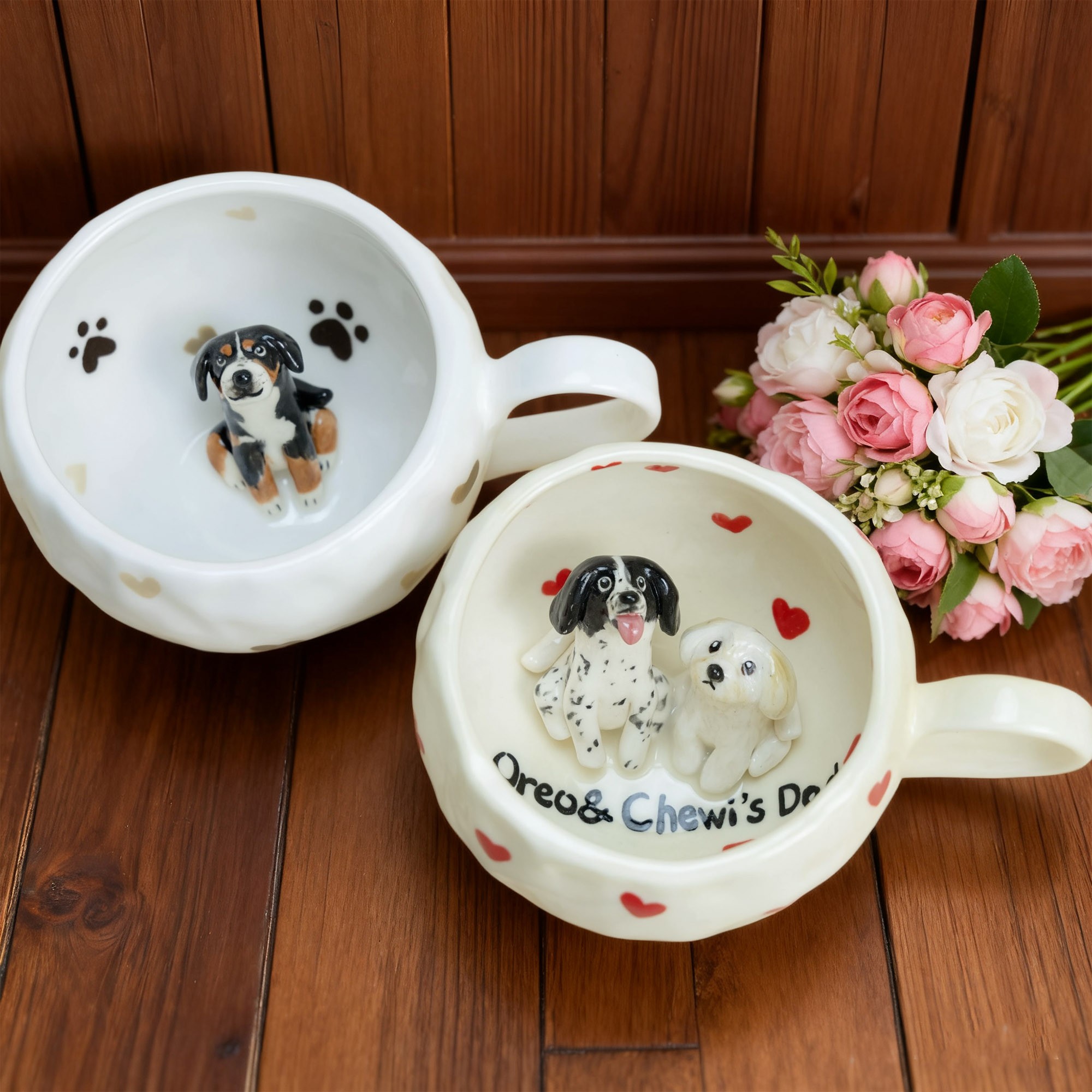 Tasse personnalisé avec figurine d'animal de compagnie Cadeaux pour les propriétaires de chiens Cadeaux pour les amoureux des animaux