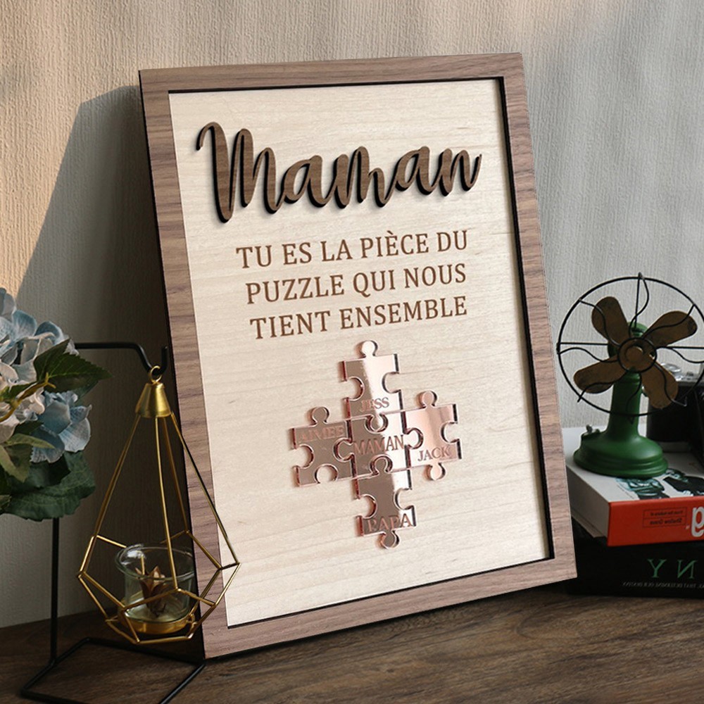 Pièce de Puzzle personnalisé signe maman vous êtes la pièce qui nous tient ensemble noms idées cadeaux pour maman grand-mère