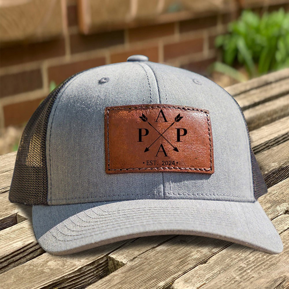 Chapeau Patch en cuir Papa personnalisé avec cadeau de Date pour Papa nouveau cadeau Papa