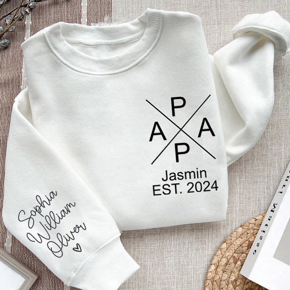 Sweat-shirt à capuche brodé personnalisé Papa Idées cadeaux uniques pour la fête des pères