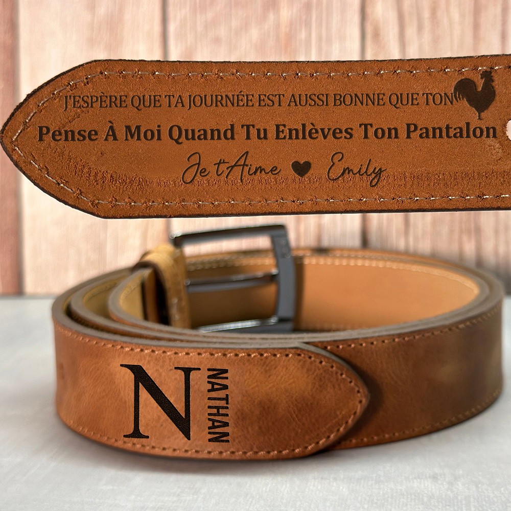 Ceinture en Cuir Gravée Sur Mesure pour Homme Cadeau d Amour pour Petit Ami Idées Cadeau d Anniversaire Cadeau de Noël
