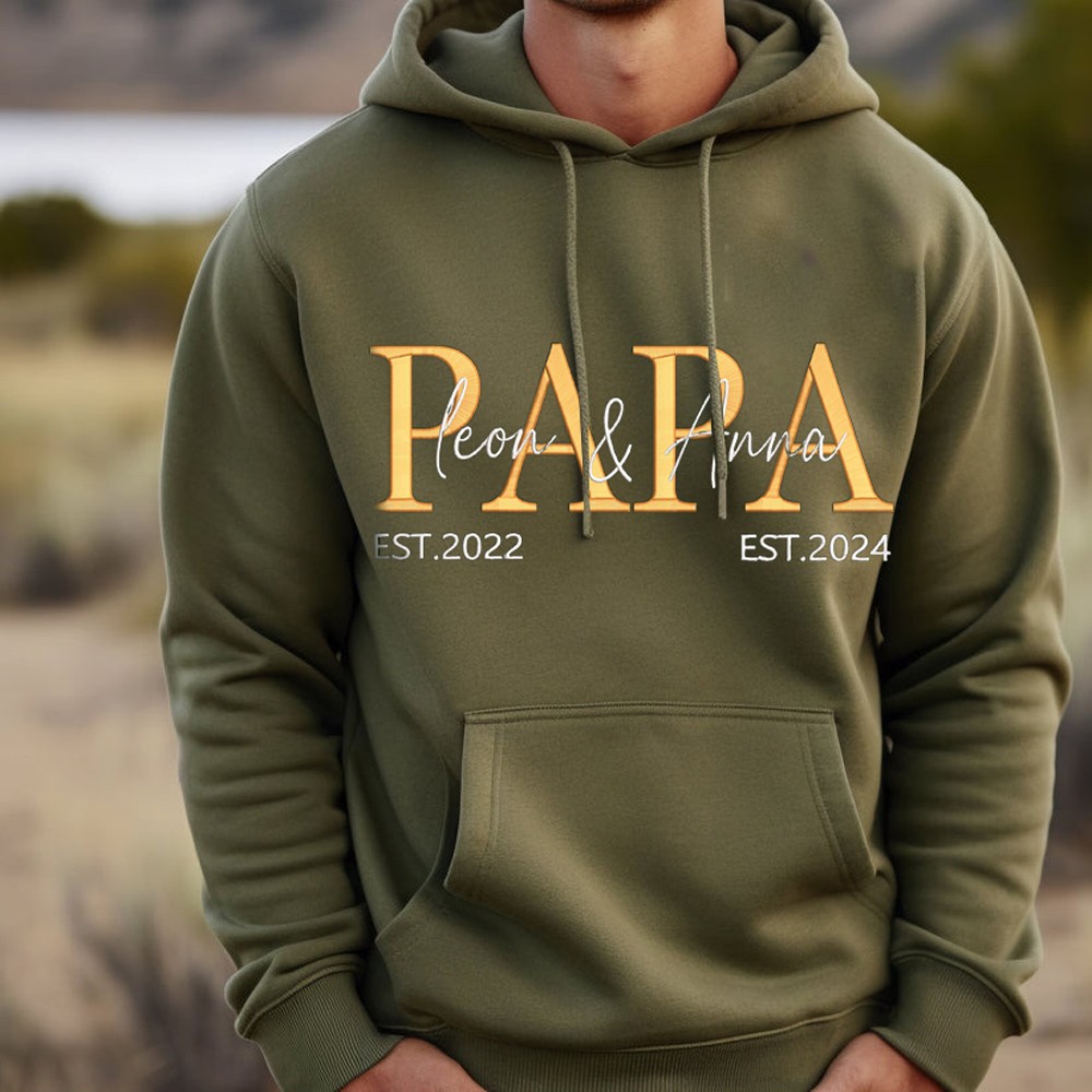 Sweat-shirt à capuche brodé personnalisé Papa Idées de cadeaux fascinantes pour la fête des pères
