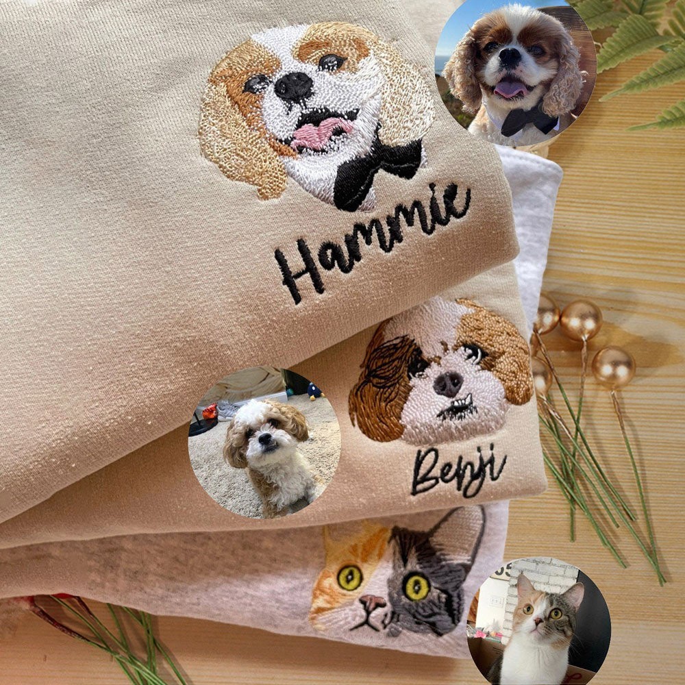 Sweat-shirt brodé personnalisé pour chien, cadeaux pour propriétaires de chiens, cadeaux de Noël pour amoureux des animaux