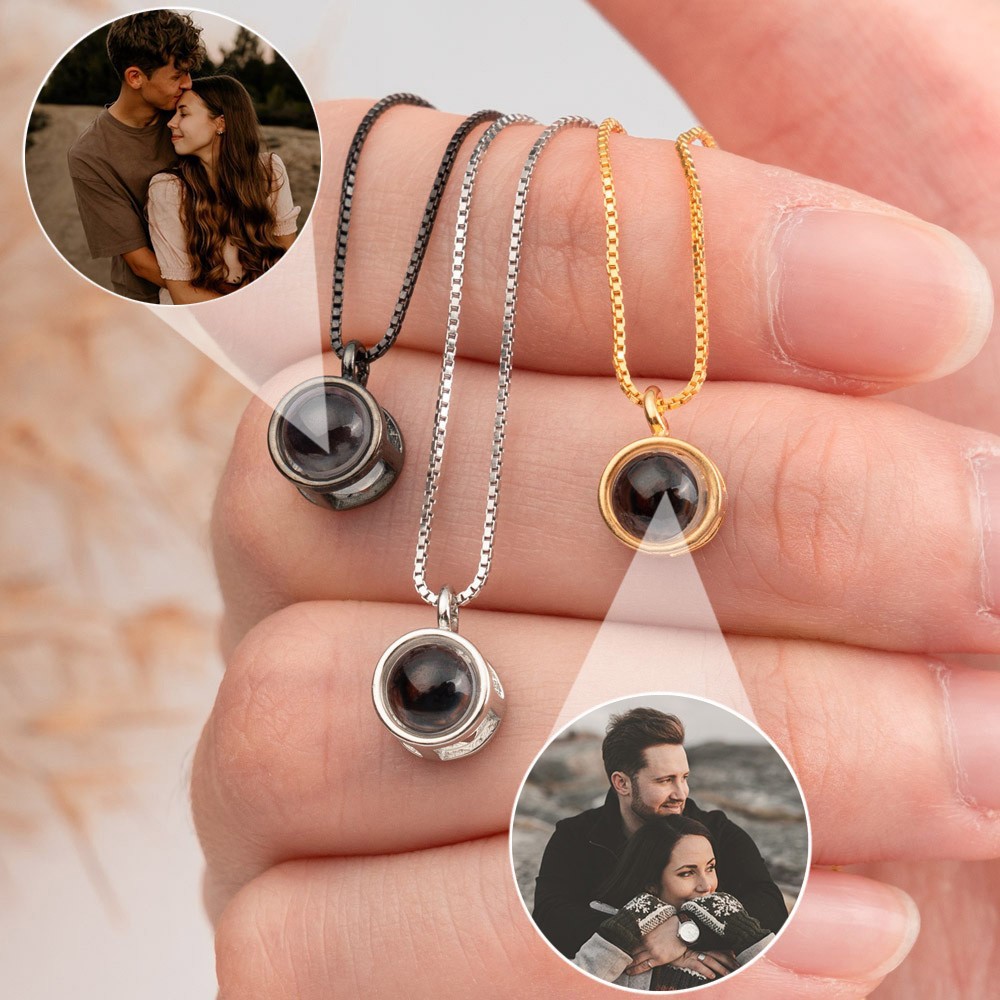 Collier de projection photo commémoratif personnalisé Cadeaux pour couples Cadeau d'anniversaire Cadeaux de Saint-Valentin pour elle Lui