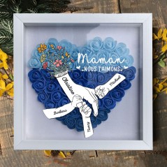 Maman nous t'aimons main dans la main boîte à fleurs cadeaux personnalisés pour maman cadeaux uniques pour la fête des mères