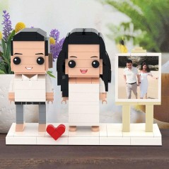 Brique Personnalisée pour Couples avec Cadres et Figurines à Partir d'une Photo Cadeaux d'Anniversaire de Mariage pour Couples