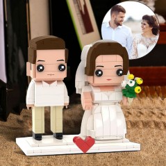 Figurines Personnalisées en Brique Représentant un Couple à partir d'une Photo Cadeaux d'Anniversaire de Mariage Uniques pour Elle et Lui