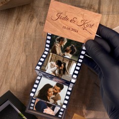 Album Photo en Bois à Tiroir Personnalisé Cadeaux Uniques pour Couples Idées Cadeaux d'Anniversaire Cadeaux Saint-Valentin pour Elle