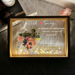 Cadre Lumineux Personnalisé « Le Jour où J'ai Trouvé ma Moitié » Cadeau Souvenir pour Couple Cadeau d'Anniversaire Cadeaux pour la Saint-Valentin