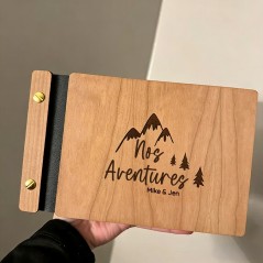 Album Photo Personnalisé en Bois pour Couples - Cadeau Souvenir pour Anniversaire ou Saint-Valentin