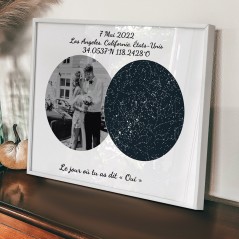 Cadre Personnalisé avec Carte du Ciel et Phase Lunaire pour Maman - Cadeau d'Anniversaire Personnalisé - Idées Cadeaux pour la Fête des Mères