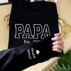 Sweat-shirt à capuche brodé personnalisé pour papa avec date souvenir Idées cadeaux pour la fête des pères