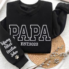 Sweat à capuche brodé personnalisé pour papa avec les noms des enfants Cadeaux uniques pour la fête des pères