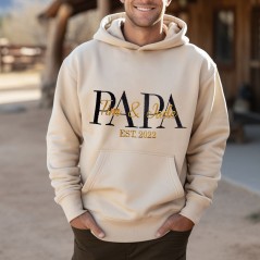 Sweat à capuche brodé personnalisé Papa avec date Cadeaux significatifs pour papa Idées cadeaux pour la fête des pères