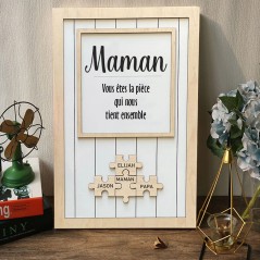Personnalisé maman pièces de Puzzle signe avec des noms souvenir idées cadeaux pour maman fête des mères cadeaux