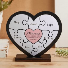 Personnalisé coeur en forme de maman Puzzle nom signe idées cadeaux pour maman fête des mères cadeaux