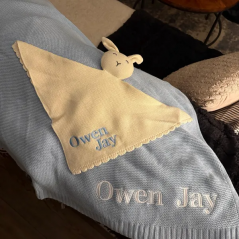 Couverture brodée personnalisée avec le prénom de bébé Cadeau de naissance unique et précieux pour les enfants Cadeau de Noël