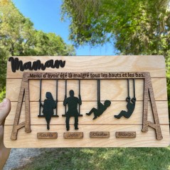 Panneau de balançoire personnalisé, panneau de maman en bois pour cadeaux de fête des mères