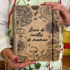 Livre de recettes en bois personnalisé, classeur vierge, cadeaux uniques pour maman, idées de cadeaux de Noël