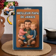 Photo personnalisée papa et enfants Figure d'action bloc acrylique cadeaux uniques pour papa cadeau de la fête des pères
