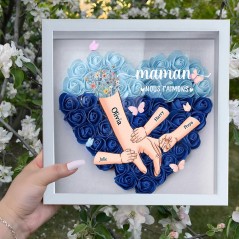 Maman nous t'aimons main dans la main boîte à fleurs cadeaux personnalisés pour maman cadeaux uniques pour la fête des mères