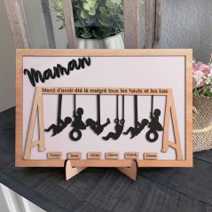 Panneau de balançoire personnalisé avec noms d'enfants, cadeaux souvenirs pour maman grand-mère